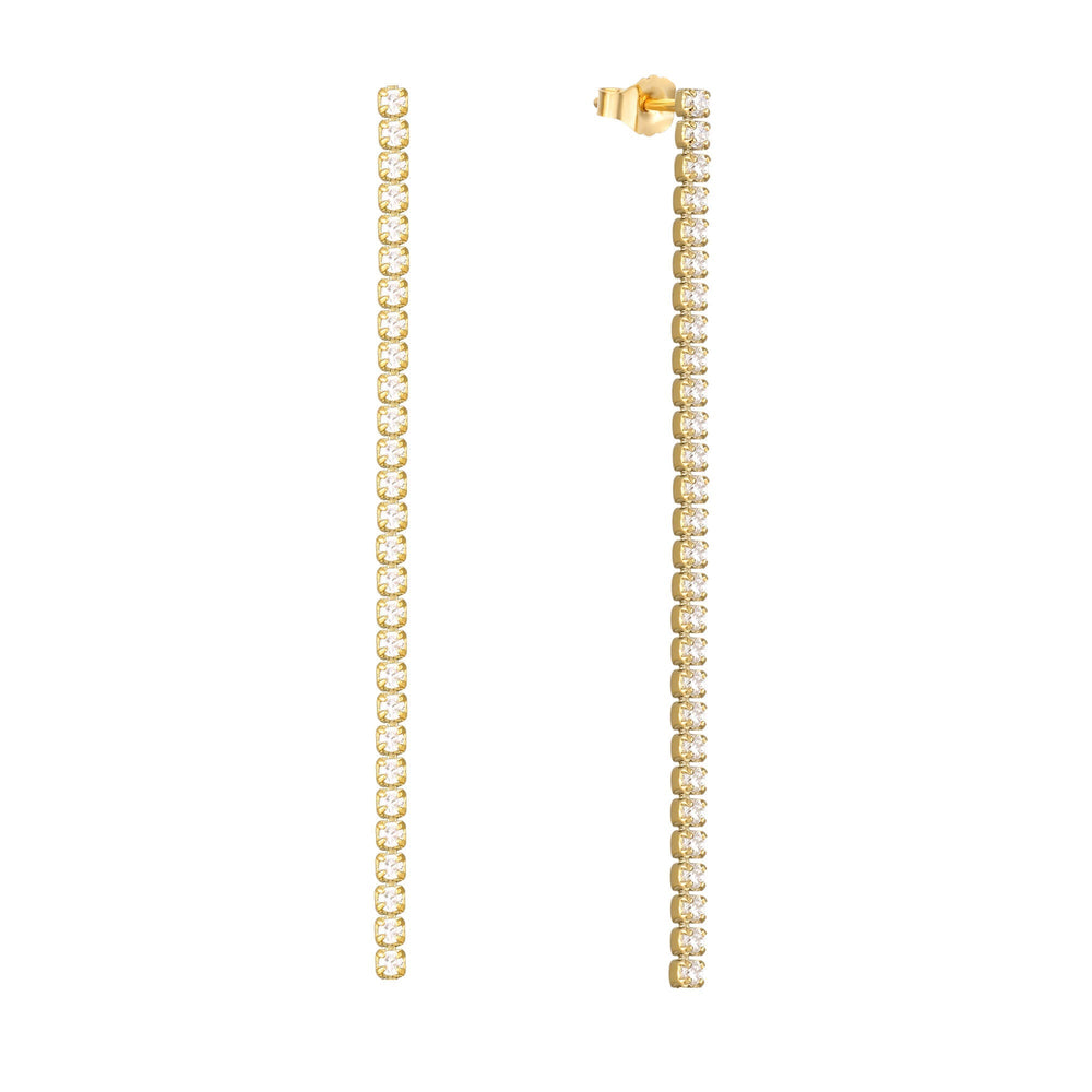 18ct Gold Vermeil CZ Drop Stud Earrings