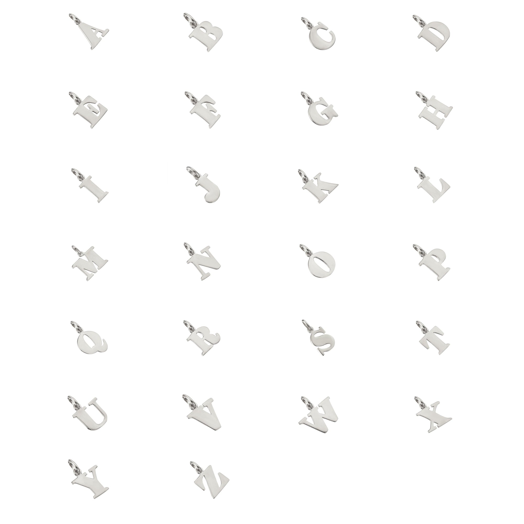 silver alphabet charms - seolgold
