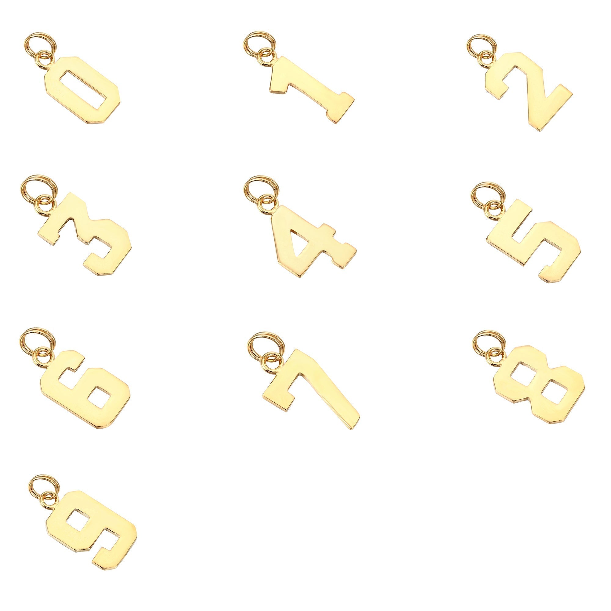 Varsity Number Pendant - seol-gold