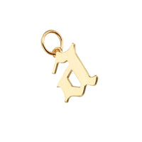 solid gold letter charm - seolgold