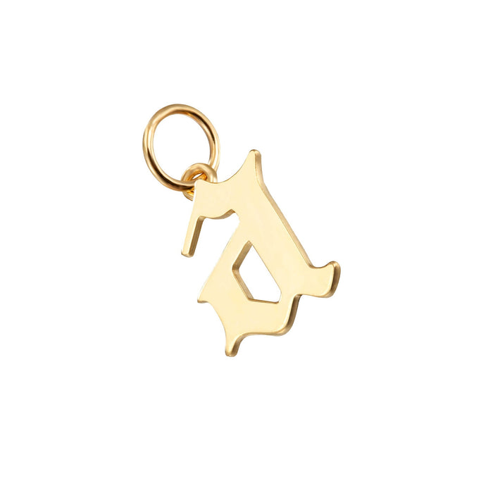 solid gold letter charm - seolgold