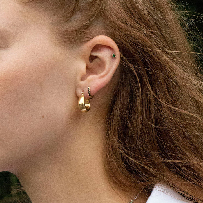 Chunky Creole Curved Hoops - seol-gold