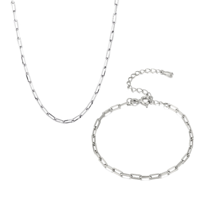 cable chain and bracelet set - seolgold