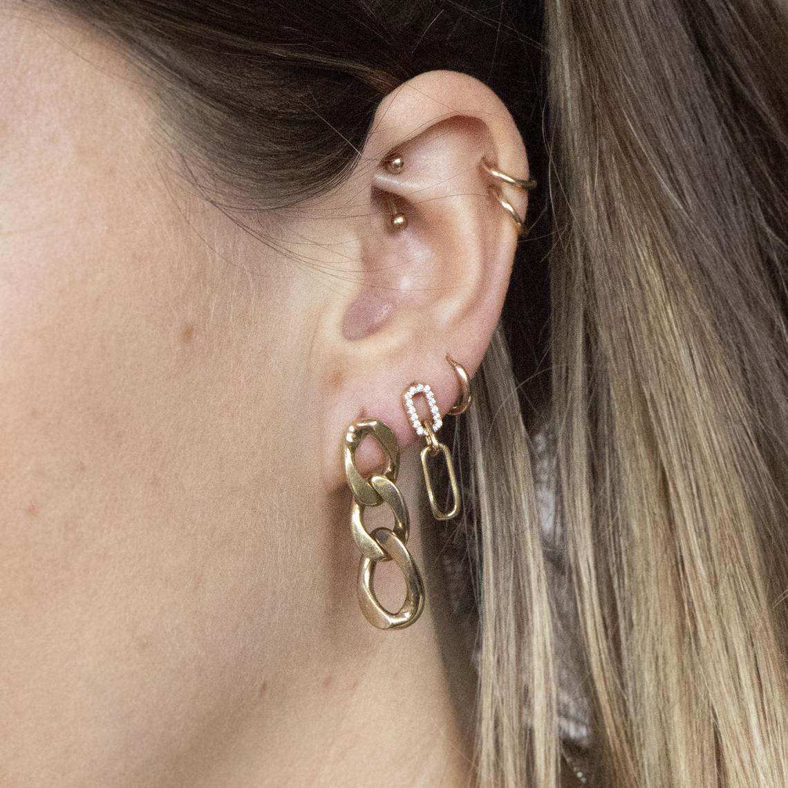 18ct Gold Vermeil chain earring - seol gold
