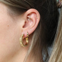 18ct Gold Vermeil rope ede earrings - seol gold