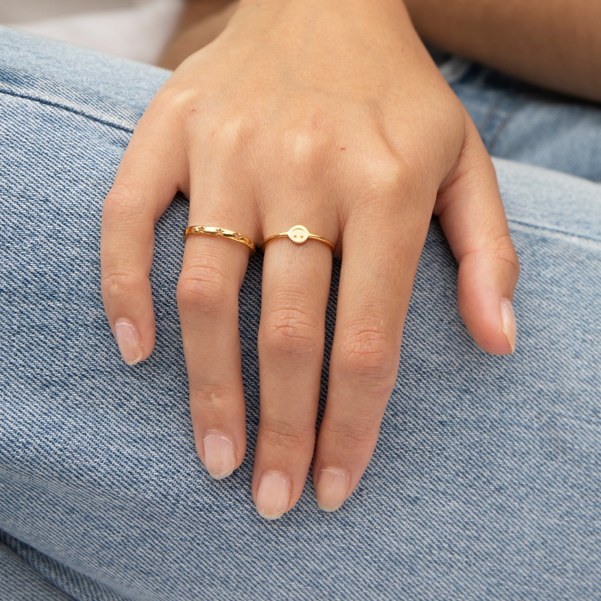 Stackable Rings From Stern 18ct Gold Plated Star Stacking Ring
