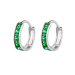 Sterling Silver Emerald CZ Cage Hoops