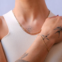 figaro chain and bracelet - seolgold