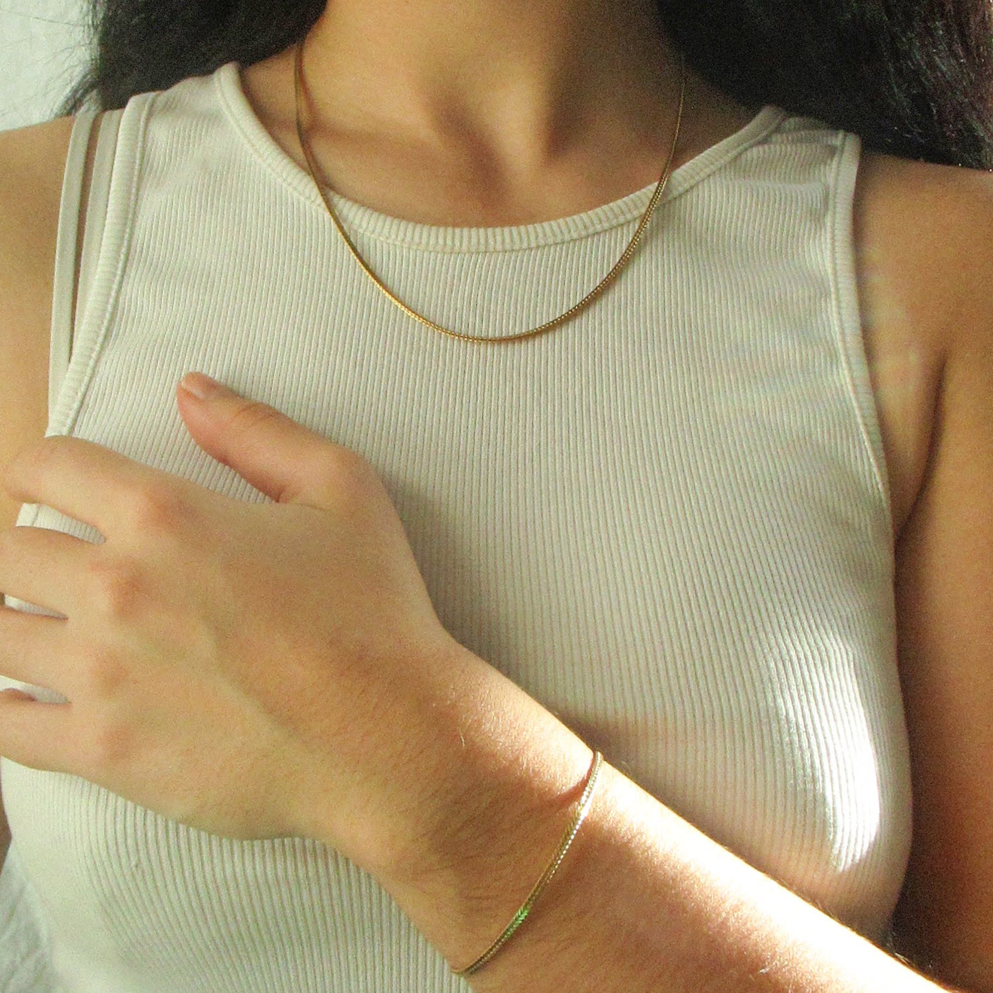 flat snake chain - seolgold