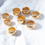 Chunky Curved Round Cigar Band Ring - seol-gold