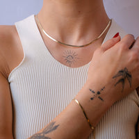 herringbone chain and bracelet set - seolgold
