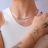 herringbone chain and bracelet set - seolgold