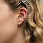 ruby hoop earrings - seol-gold