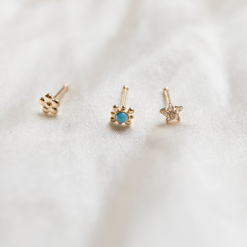 gold nose stud - seolgold