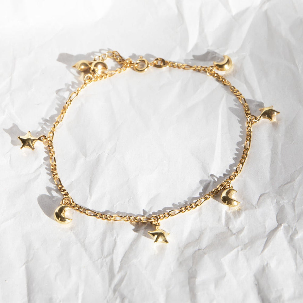 star moon anklet - seol gold