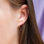 9ct Rose Gold Thin Hoops - seol-gold