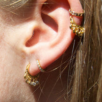 CZ Hoop Earrings - seol-gold