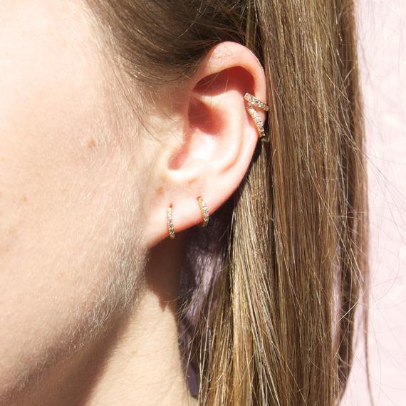 cubic zirconia earrings - seol-gold