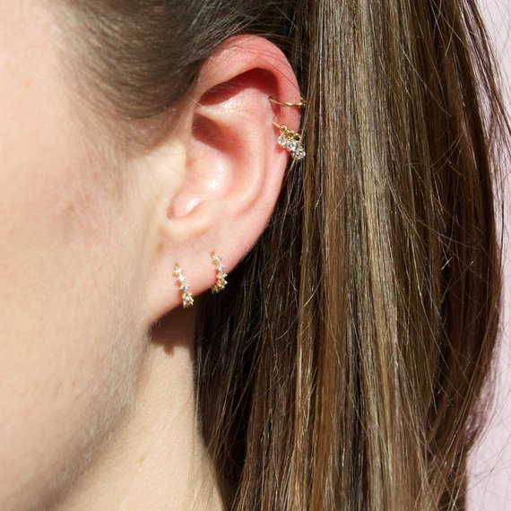 cubic zirconia earrings - seol-gold
