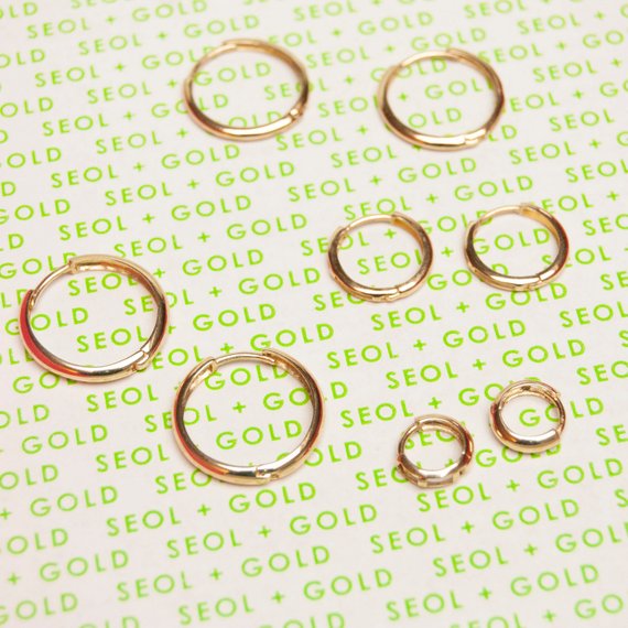9ct Solid Gold 15mm Huggie Earrings - seol-gold