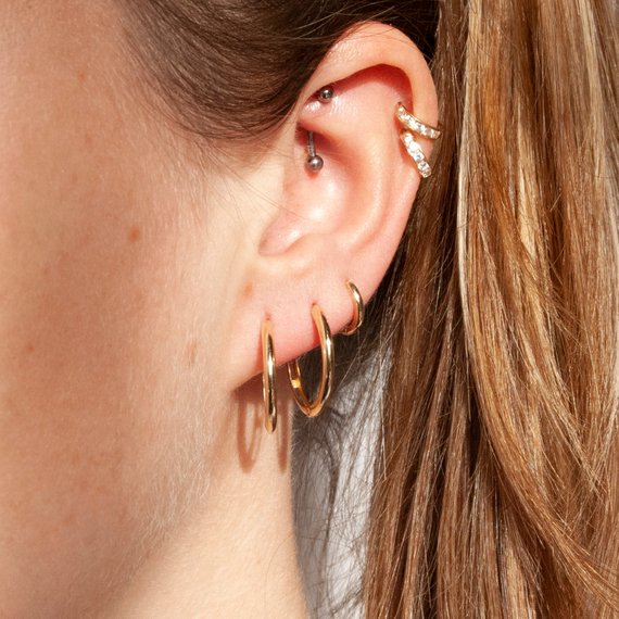 9ct Solid Gold Huggie Earrings - seol-gold