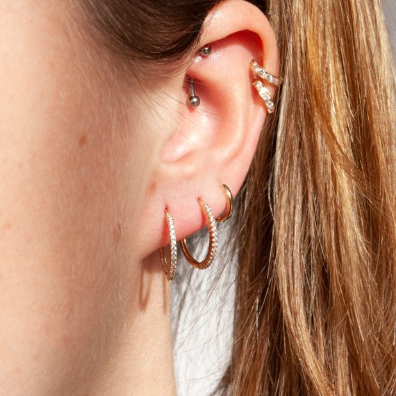 Cubic zirconia earrings - seol-gold