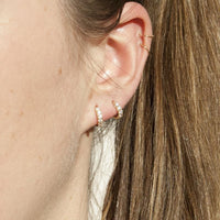 9ct Solid Gold cubic zirconia earrings - seol-gold