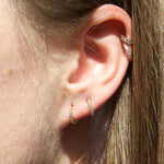 18ct Gold Vermeil Tiny Cubic Zirconia Hoop Earrings