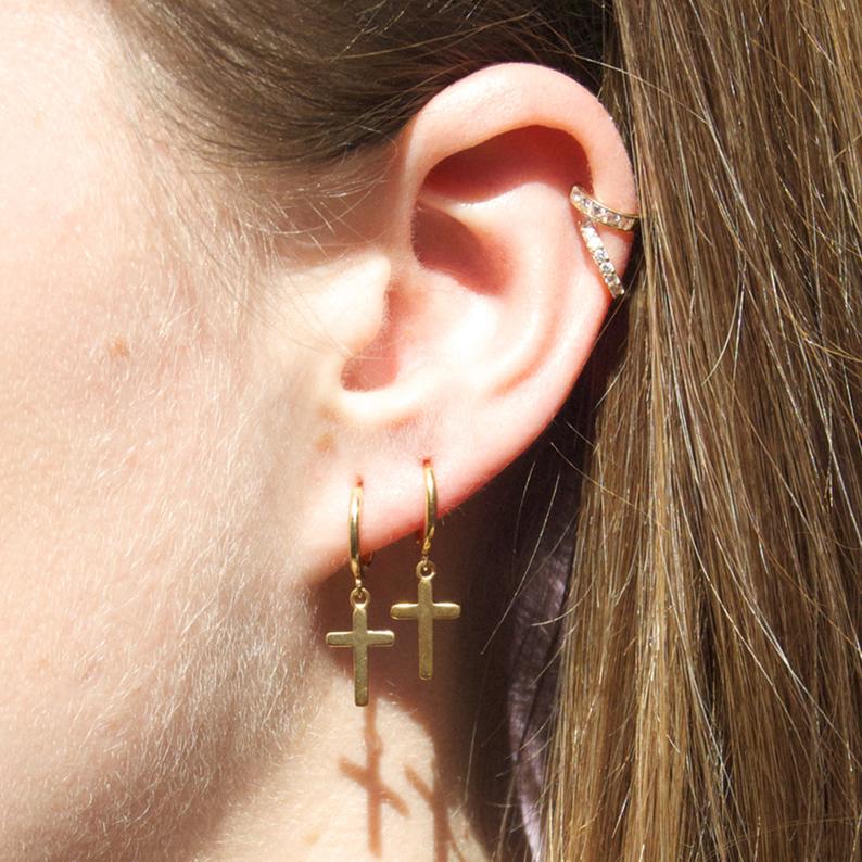 sterling silver hoop earrings - seol-gold