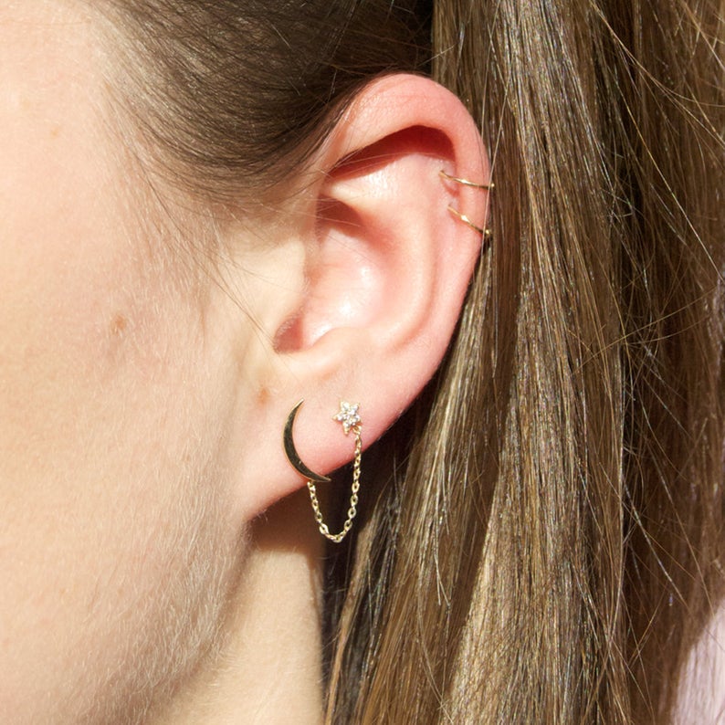 9t gold stud earrings - seol-gold