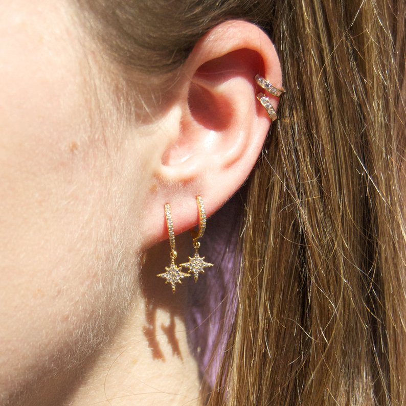 cz earrings - seol-gold
