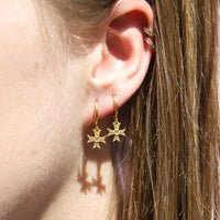 gold cubic zirconia earrings - seol-gold