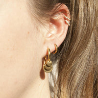 18ct Gold Vermeil huggie hoop earrings - seol-gold