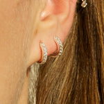 CZ earring hoops- seol-gold