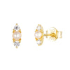 18ct Gold Plated Pearl CZ Stud Earrings