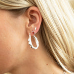 Sterling Silver Pearl CZ Stud Earrings