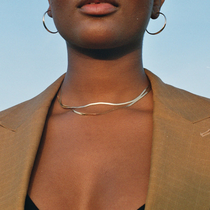 Herringbone gold Chain - seol-gold