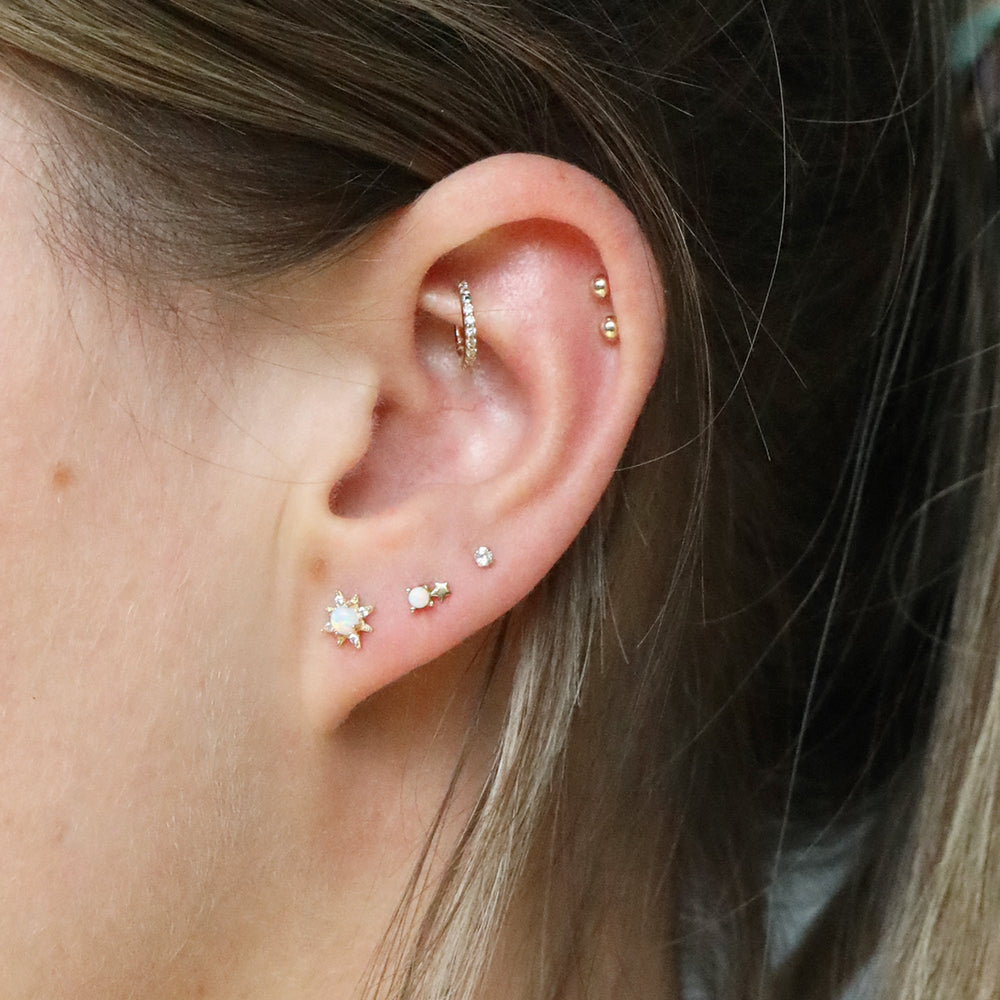 9ct Solid Gold opal stud earring - seol gold