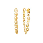 18ct Gold Vermeil  chain stud earrings -seol gold