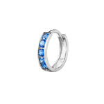 Sterling Silver Sapphire CZ Cage Hoops