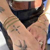 Seol Gold - Emerald CZ Tennis Bracelet