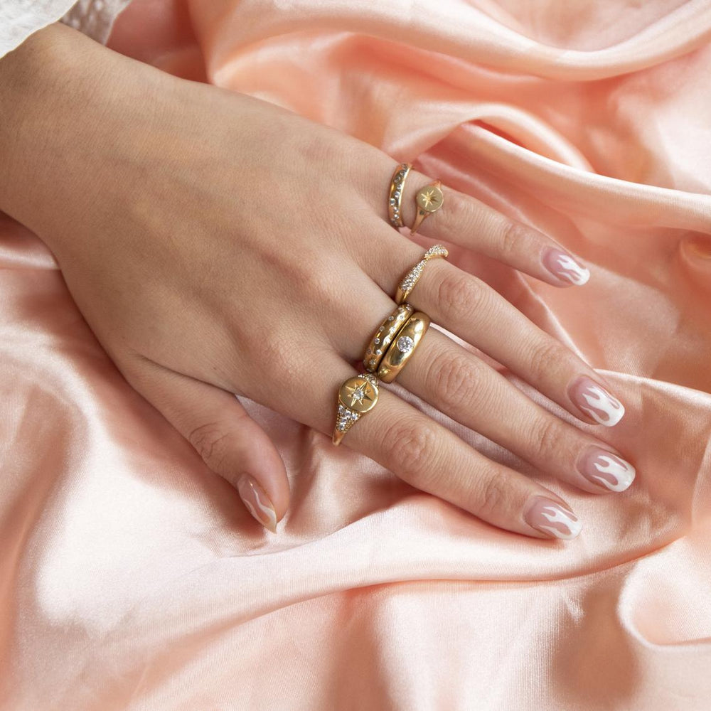 cz dome ring - seol gold