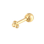 9ct Solid Gold Triple Dot Barbell