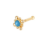 18ct Gold Vermeil Turquoise Nose Pin