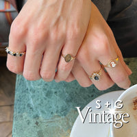 Vintage 9ct Solid Gold Sapphire & Diamond Ring - seolgold