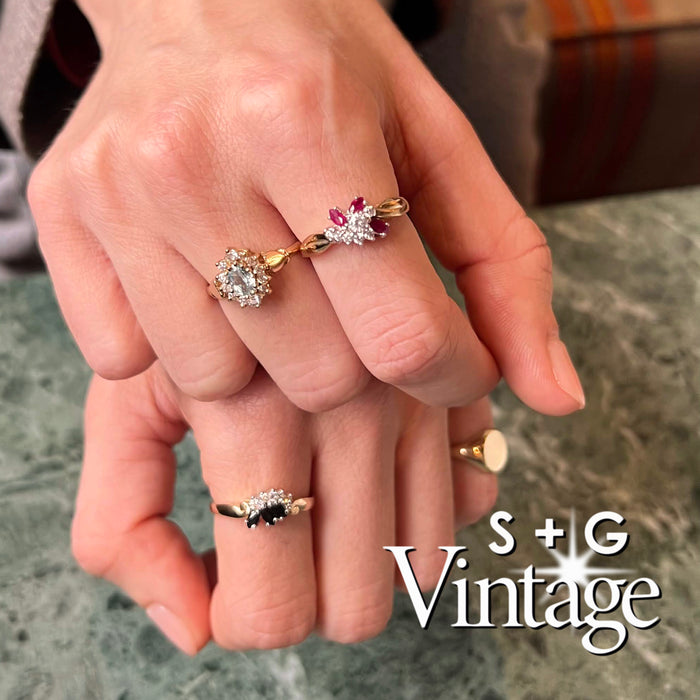 vintage ruby diamond ring - seolgold