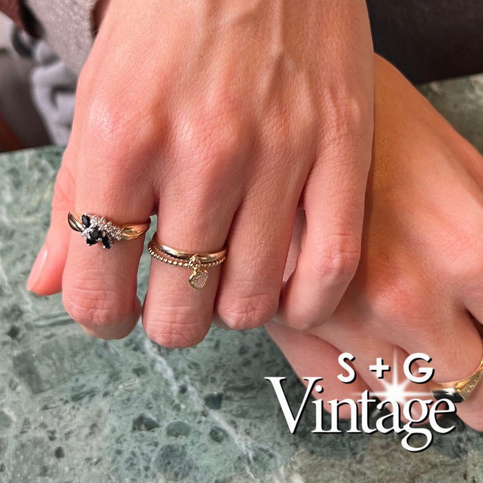 vintage sapphire and diamond ring - seolgold