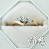 Gold ring with diamonds in a hexagonal box, featuring 'S + G Vintage' branding - seolgold