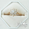 Diamond ring in a hexagonal white box with 'S + G Vintage' branding - seolgold