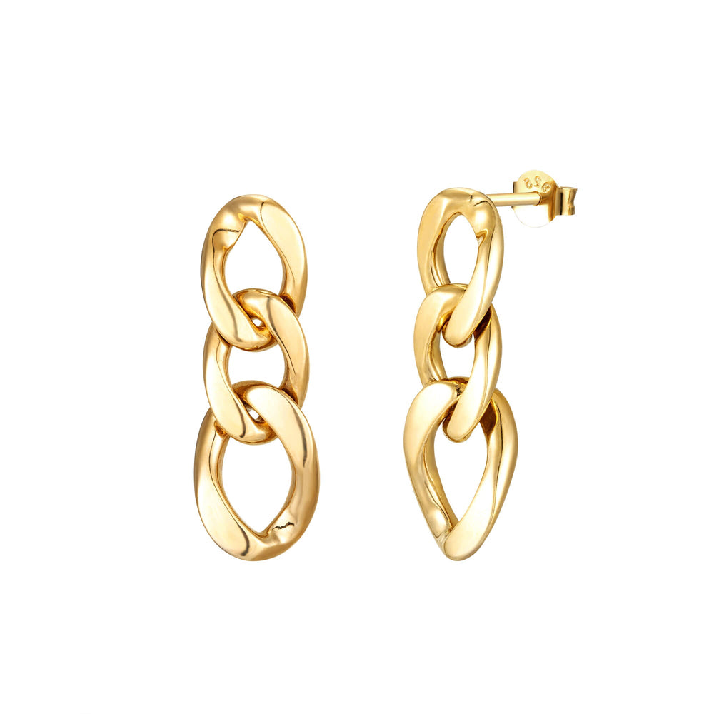 18ct Gold Vermeil Chain Stud Earrings